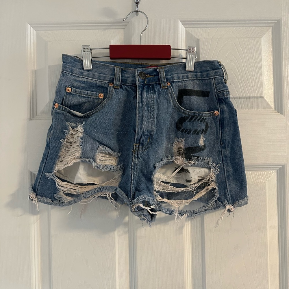 Distressed Jean shorts